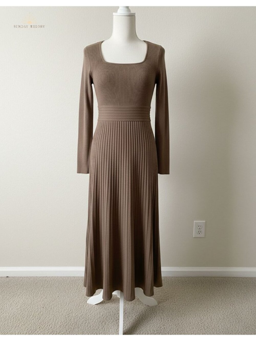 MEROKEETY Women's Midi Sweater Dress